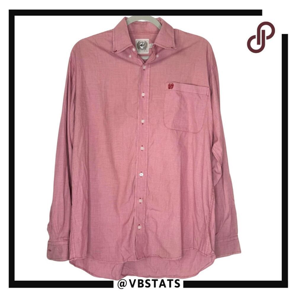Cinch Men's Long Sleeve Rodeo‎ Western Cowboy Button Down Shirt Pink Size Small